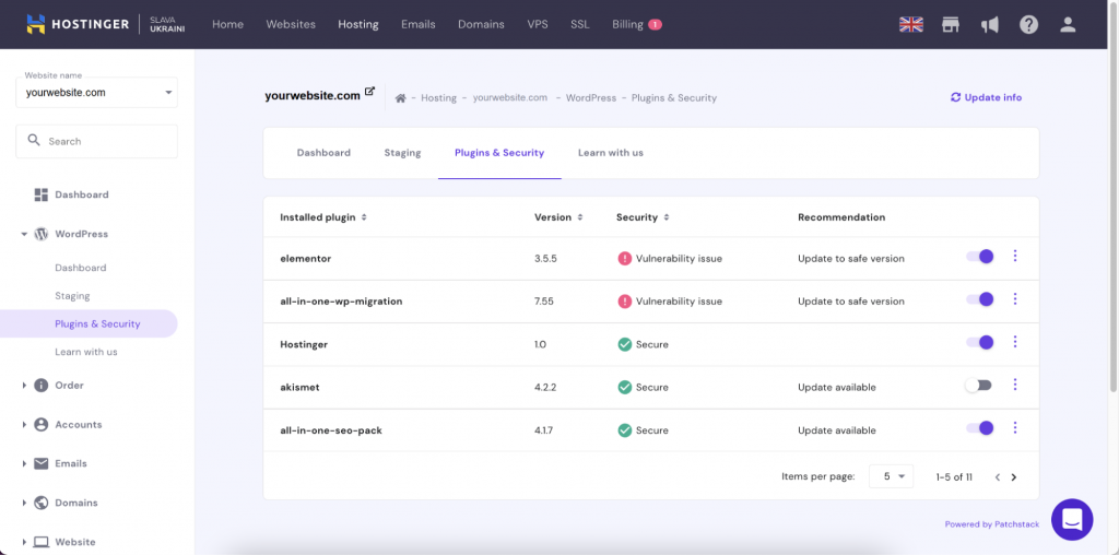 hpanel preview of security