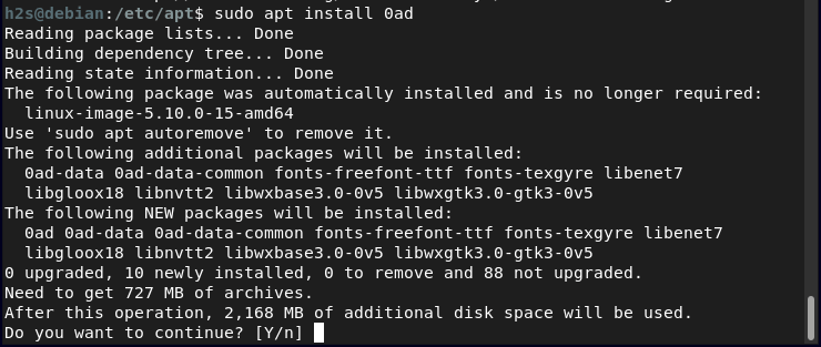 Use APT to install 0.A.D