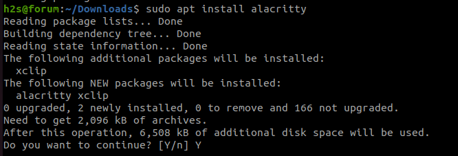 APT install Alacritty Terminal on Ubuntu